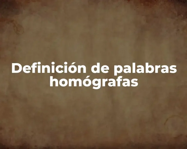 Definición de palabras homógrafas