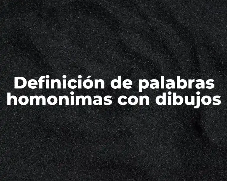 Definición de palabras homonimas con dibujos