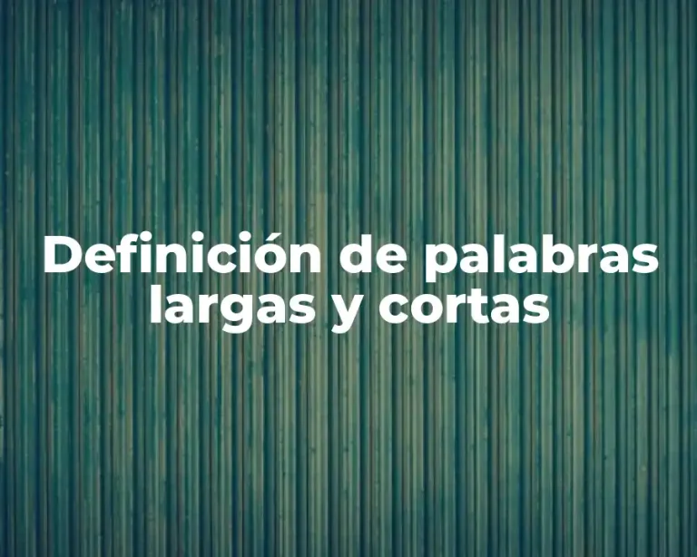 Definición de palabras largas y cortas