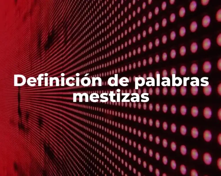 Definición de palabras mestizas