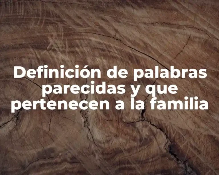 Definición de palabras parecidas y que pertenecen a la familia