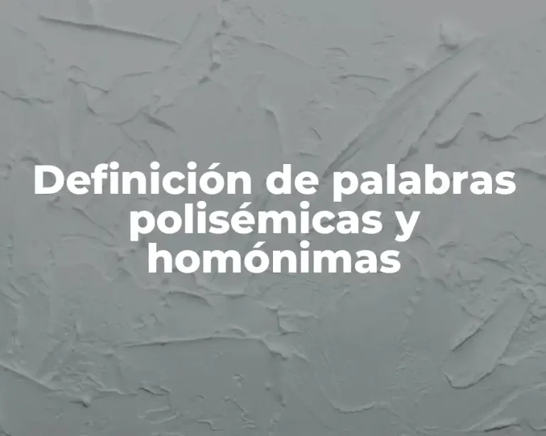 Definición de palabras polisémicas y homónimas