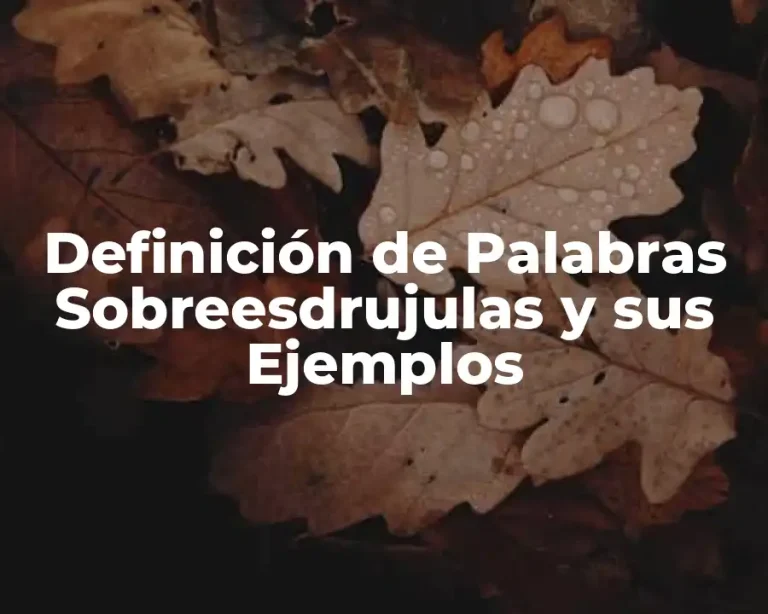 Definición de Palabras Sobreesdrujulas y sus Ejemplos