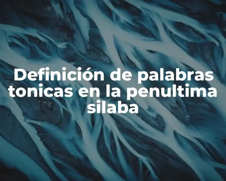 Definición de palabras tonicas en la penultima silaba