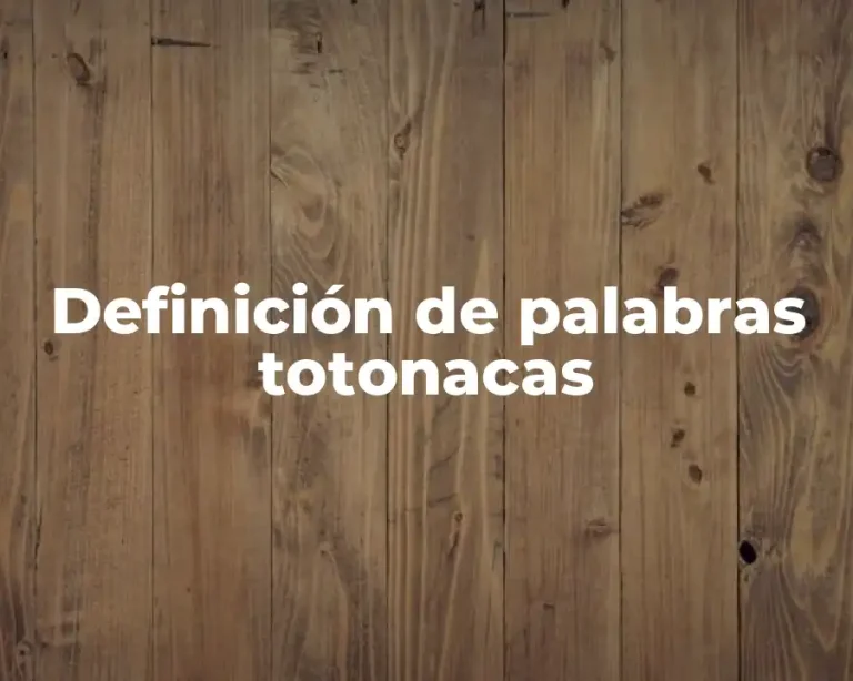 Definición de palabras totonacas