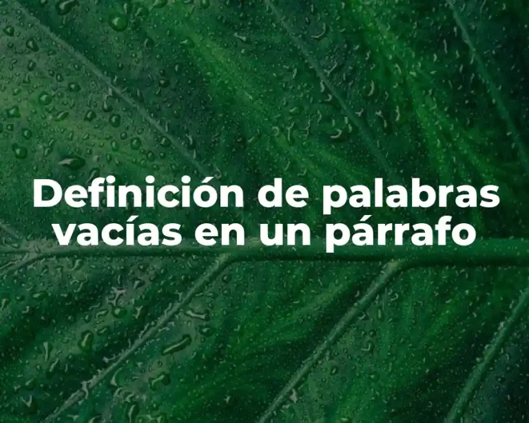 Definición de palabras vacías en un párrafo