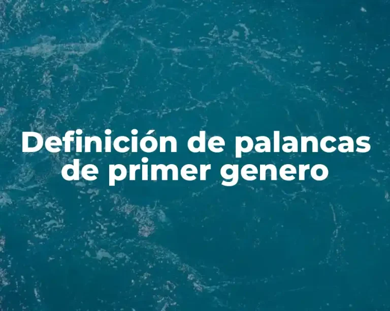 Definición de palancas de primer genero