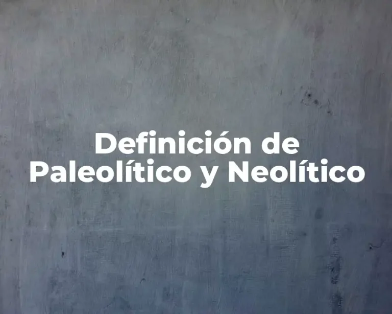 Definición de Paleolítico y Neolítico