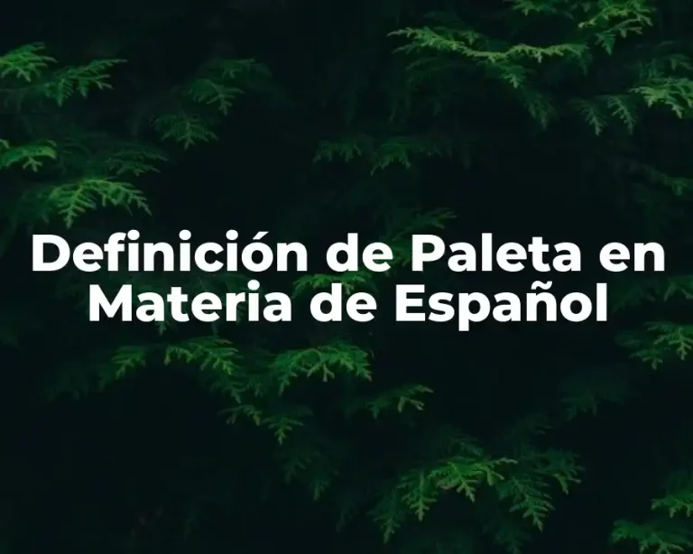 Definición de Paleta en Materia de Español