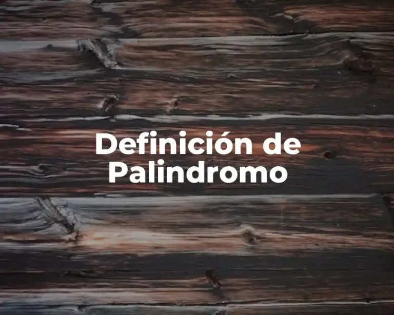Definición de Palindromo