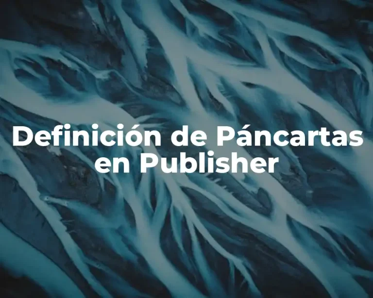 Definición de Páncartas en Publisher