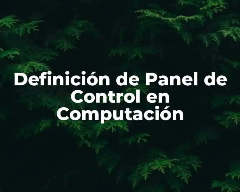 Definición de Panel de Control en Computación