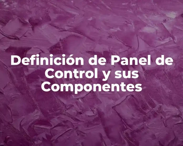 Definición de Panel de Control y sus Componentes