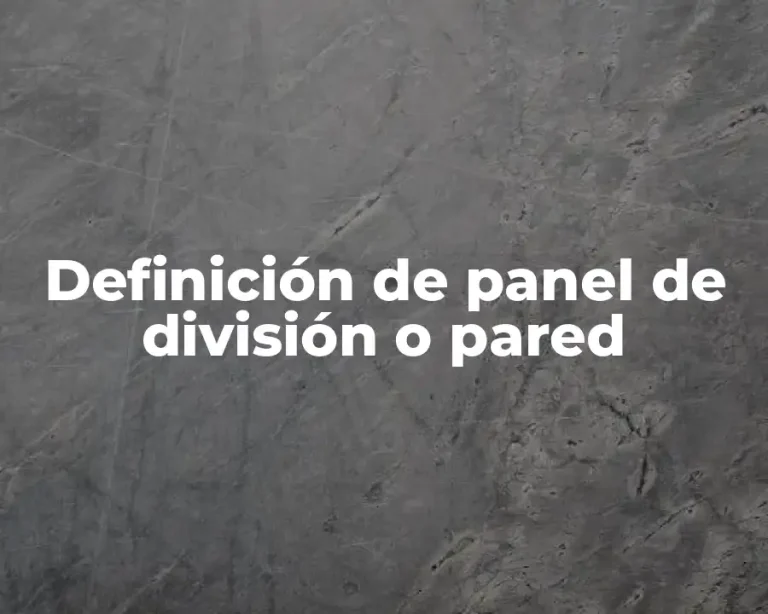 Definición de panel de división o pared