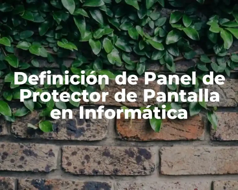 Definición de Panel de Protector de Pantalla en Informática