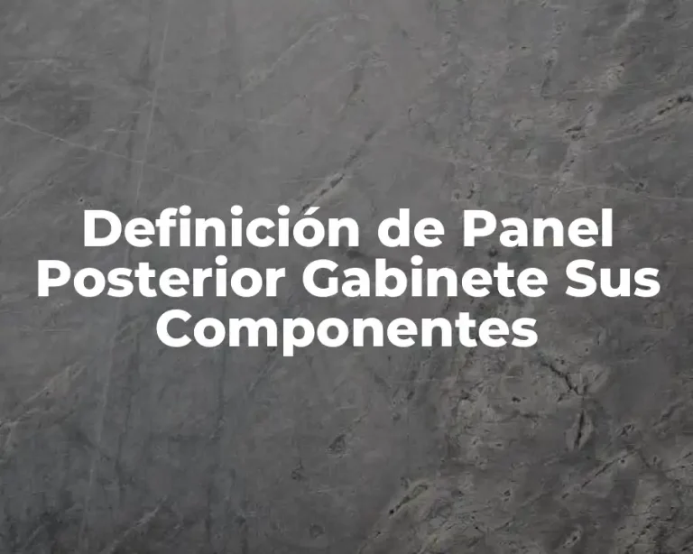 Definición de Panel Posterior Gabinete Sus Componentes
