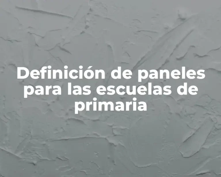 Definición de paneles para las escuelas de primaria