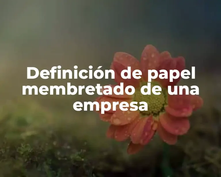 Definición de papel membretado de una empresa
