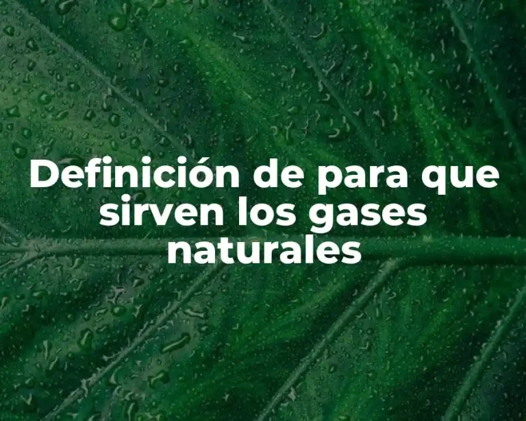 Definición de para que sirven los gases naturales