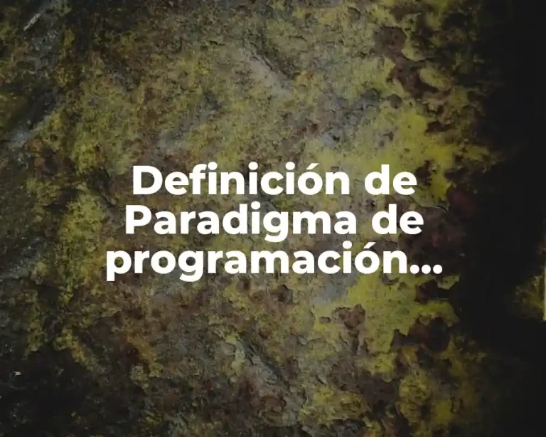 Definición de Paradigma de programación orientada a objetos