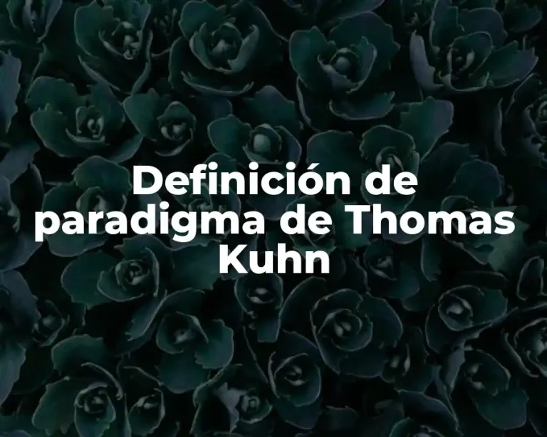 Definición de paradigma de Thomas Kuhn