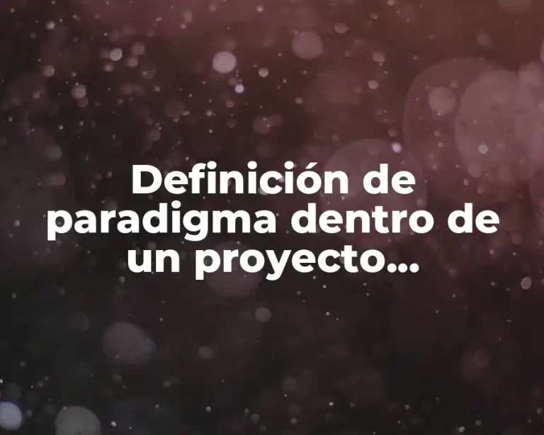 Definición de paradigma dentro de un proyecto socioeducativo