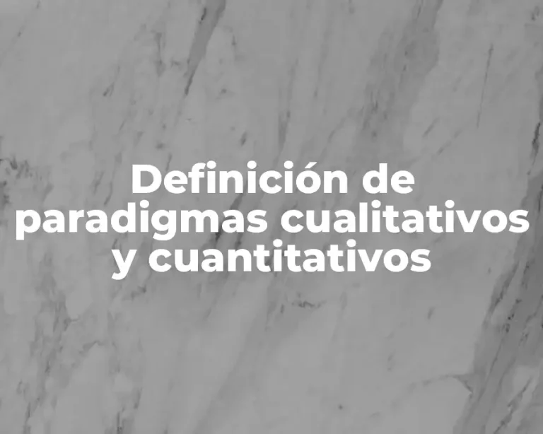 Definición de paradigmas cualitativos y cuantitativos