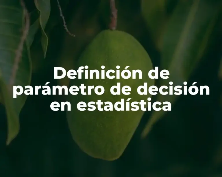 Definición de parámetro de decisión en estadística