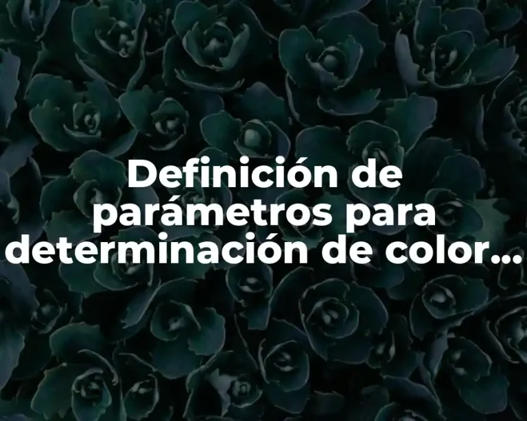 Definición de parámetros para determinación de color con espectrómetro