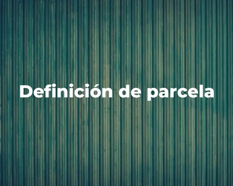 Definición de parcela