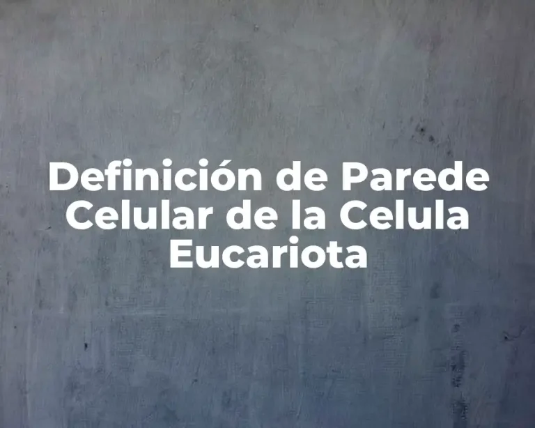 Definición de Parede Celular de la Celula Eucariota