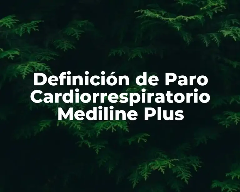 Definición de Paro Cardiorrespiratorio Mediline Plus