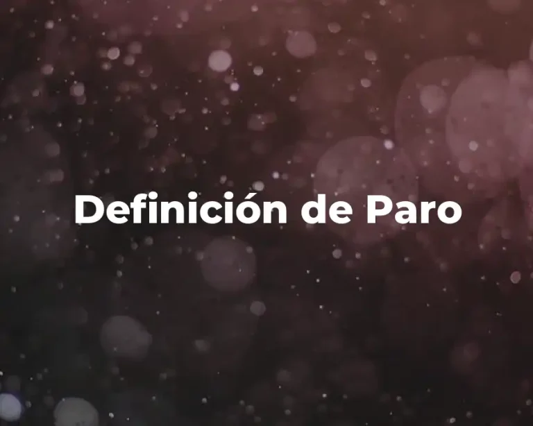 Definición de Paro