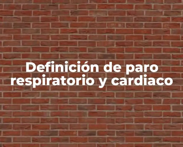 Definición de paro respiratorio y cardiaco