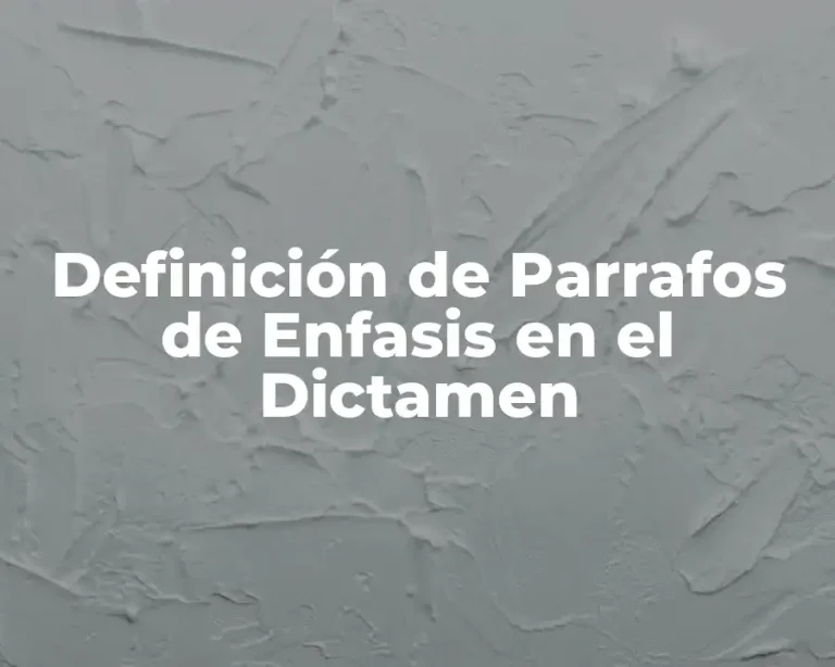 Definición de Parrafos de Enfasis en el Dictamen