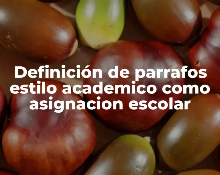 Definición de parrafos estilo academico como asignacion escolar