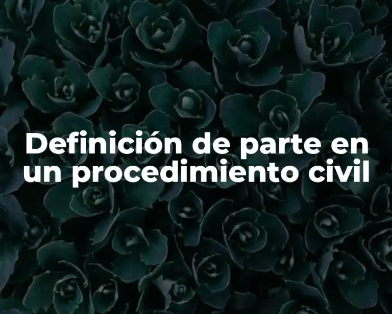 Definición de parte en un procedimiento civil