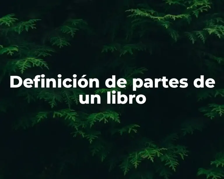Definición de partes de un libro
