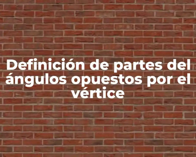 Definición de partes del ángulos opuestos por el vértice