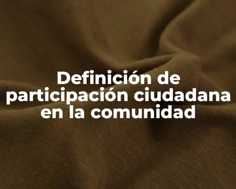 Definición de participación ciudadana en la comunidad