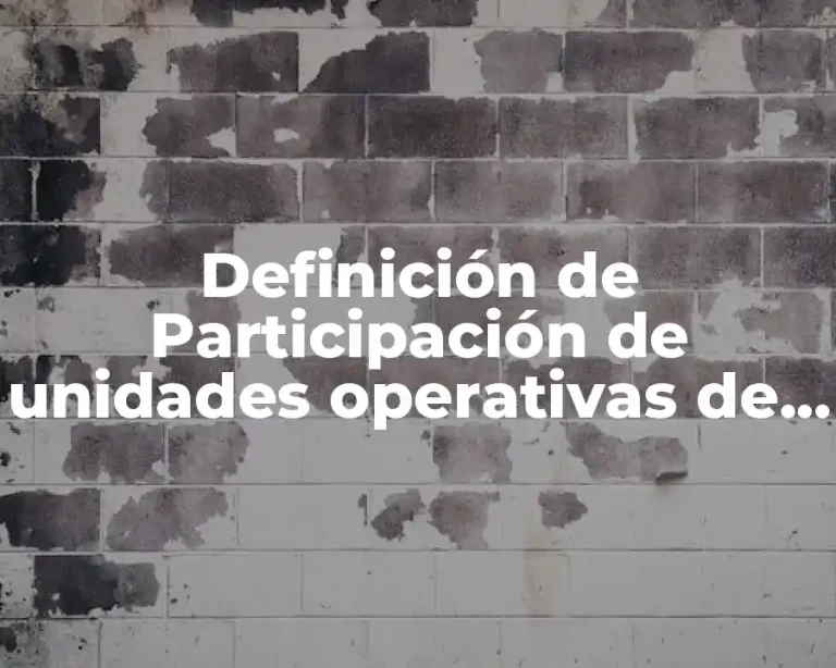 Definición de Participación de unidades operativas de una empresa