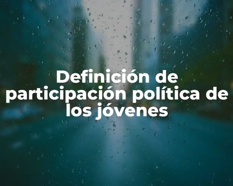 Definición de participación política de los jóvenes