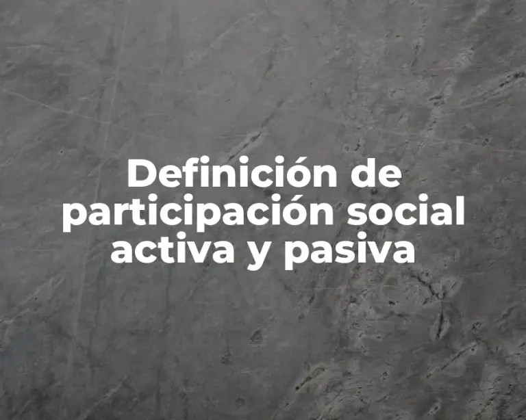 Definición de participación social activa y pasiva
