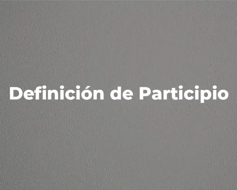 Definición de Participio