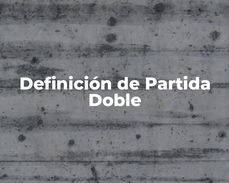 Definición de Partida Doble