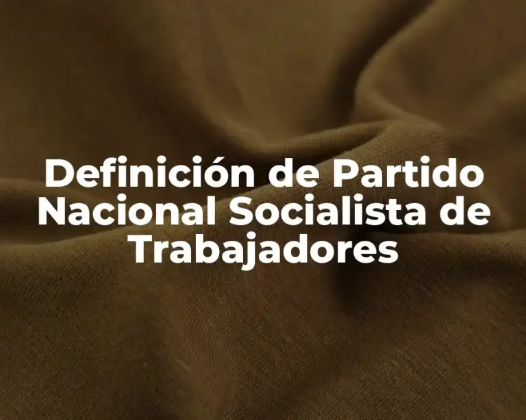 Definición de Partido Nacional Socialista de Trabajadores