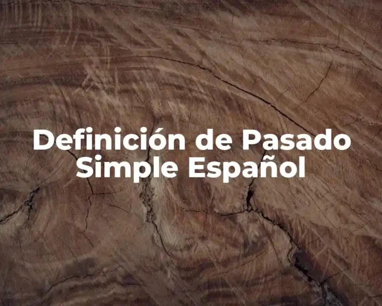 Definición de Pasado Simple Español