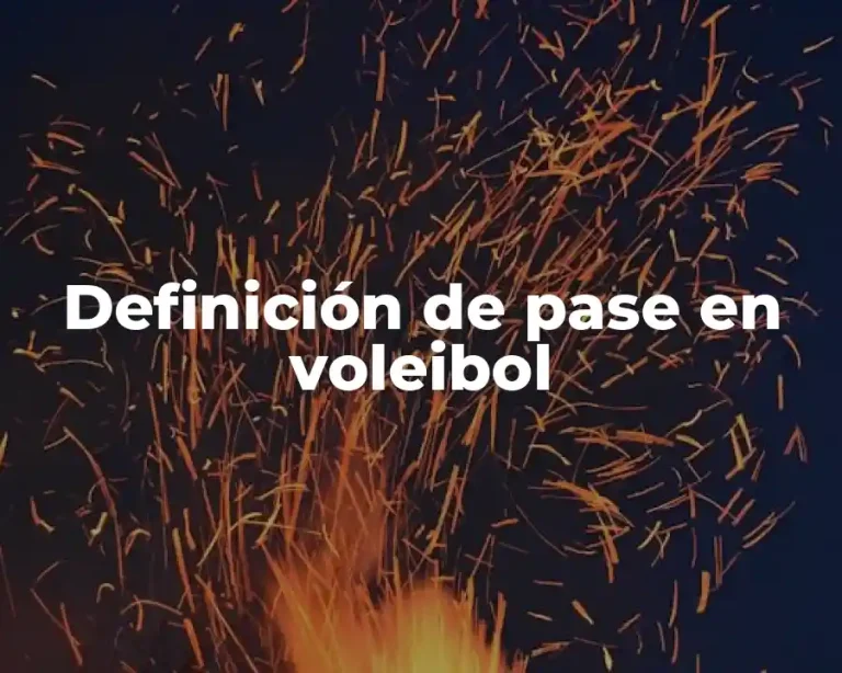 Definición de pase en voleibol