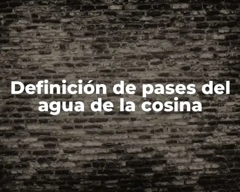 Definición de pases del agua de la cosina