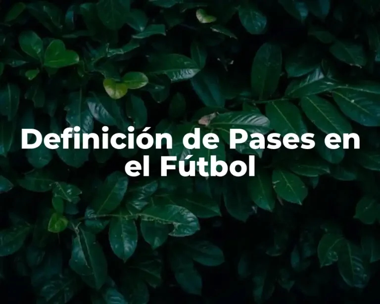Definición de Pases en el Fútbol